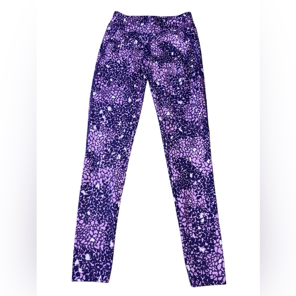 The North Face Womens Purple Animal Print Active Leggings XS Running Yoga Tights